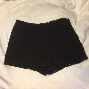 Blue Rain Black Crochet Overlay Shorts (S, NWT)